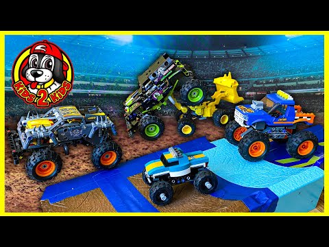 Monster Jam Toys - LEGO Technic Grave Digger, Max-D & LEGO CITY Monster Truck (Unboxing & Challenge)