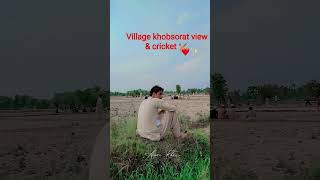 Village cricket 🏏 &amp; khobsorat view 🪟#villagelife #villagecricketpractice #villagemall #views
