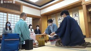 名人戦第6局　2日目始まる　豊島が相手の玉頭から攻める