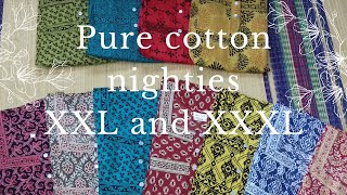 XXL and XXXL  pure cotton nighties in Tamil from JJ Collections