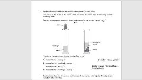 IGCSE Physics (Code: 0625) Density [Question 1]