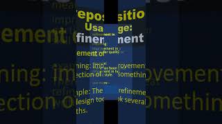 Refinement Meaning | Preposition Mistakes #Education #Shorts #prepositionmistakes #eslprepositions