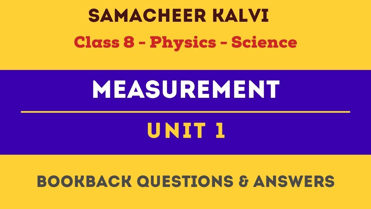 Measurement Book Back Questions, Answers | Unit 1 | Class 8th | Physics ...