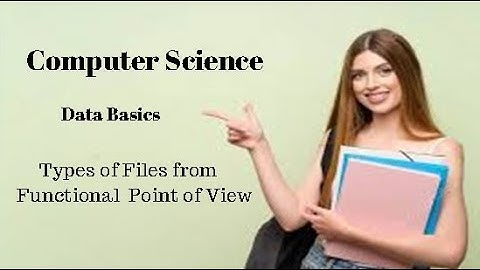 2nd Year Computer Science Ch 1 (Types of Files from Functional Point of View)