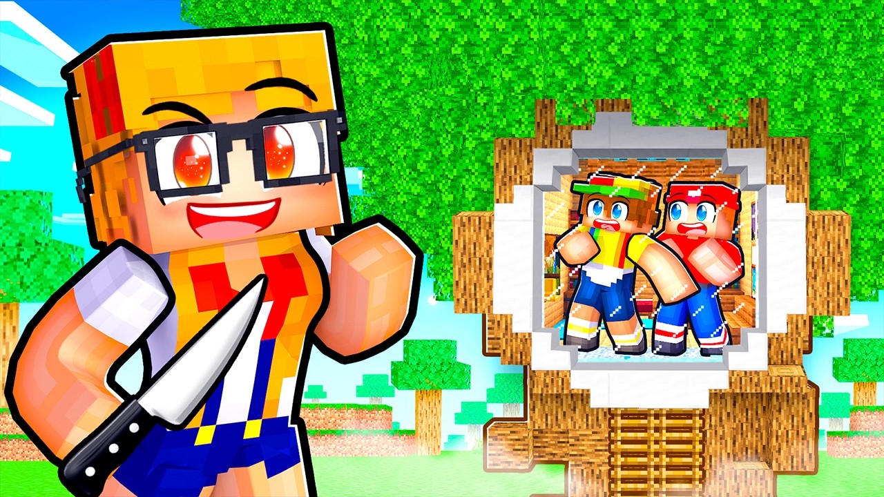 I Built a SECRET TREEHOUSE to Hide From CRAZY FAN GIRL in Minecraft!