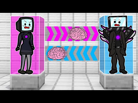 BRAIN SWAP: TV Women and TV Man in Minecraft!