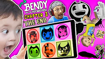 LEARN COLORS w/ BENDY & the INK MACHINE! FGTEEV BEST BATIM GAMEPLAY Elevator Glitch Chapter 3 Ending