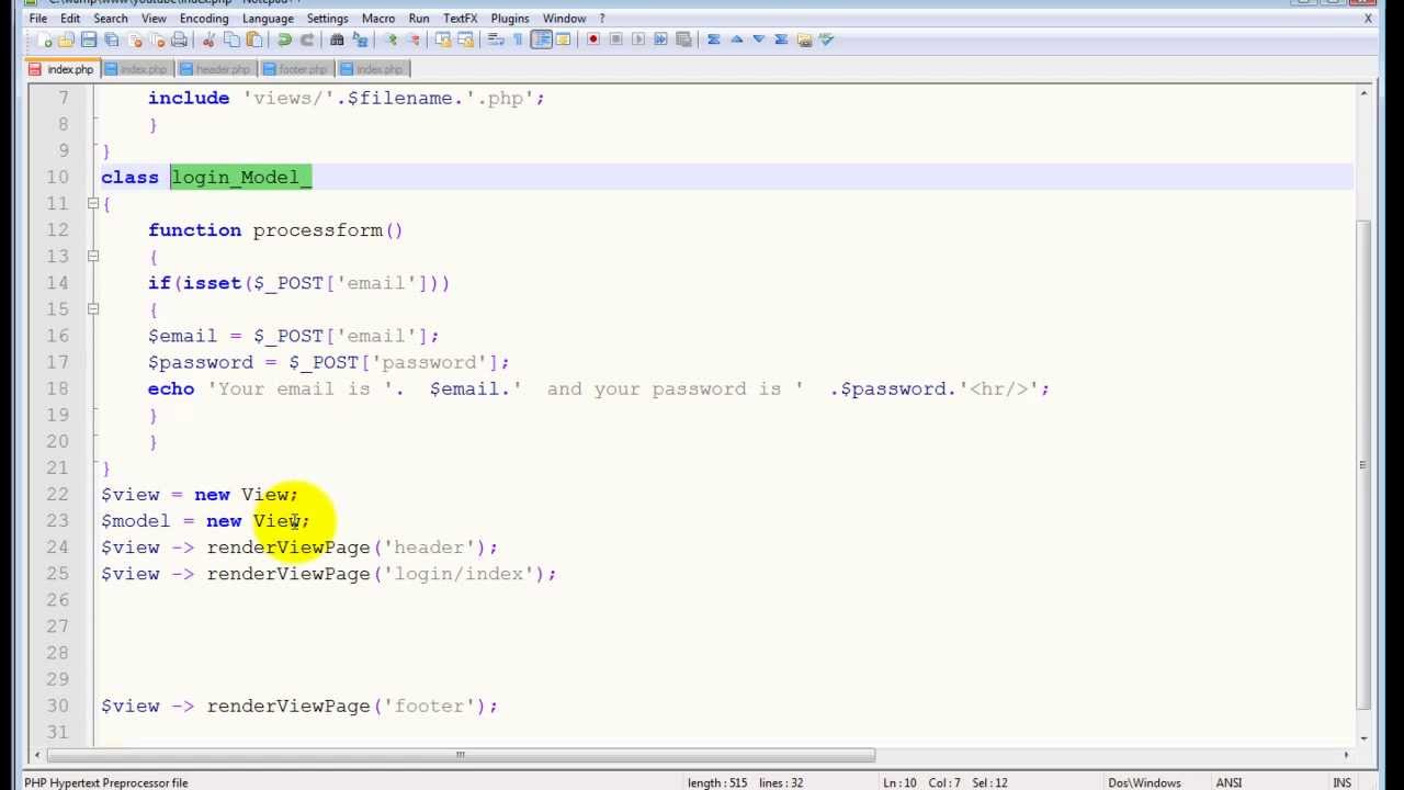 Model View Controller with Object Oriented PHP 2 - YouTube