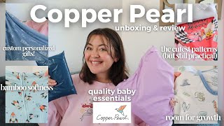 Copper Pearl unboxing & review! *baby essentials, bamboo, iconic patterns, custom + personalized*