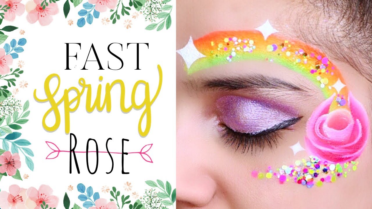 60 SECOND Rose Face Paint Eye Design YouTube