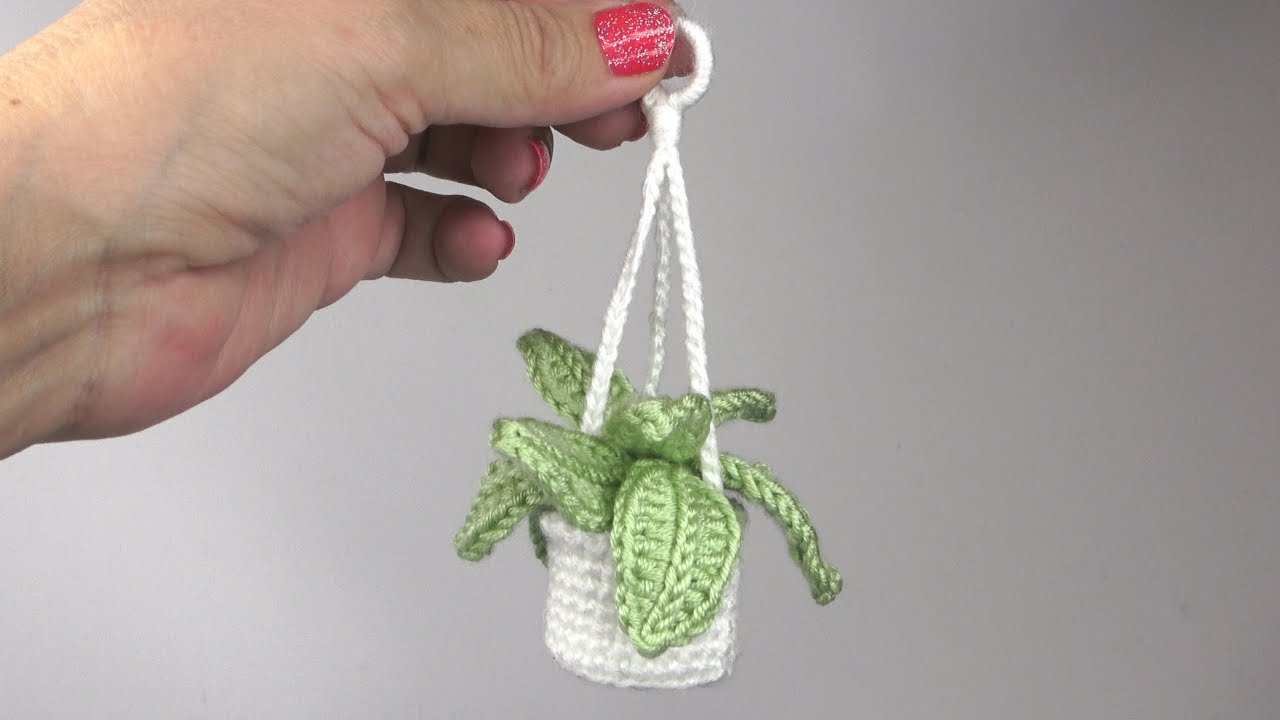 Car Plant, Crochet Hanging Basket, Hanging Plant for Car Decor