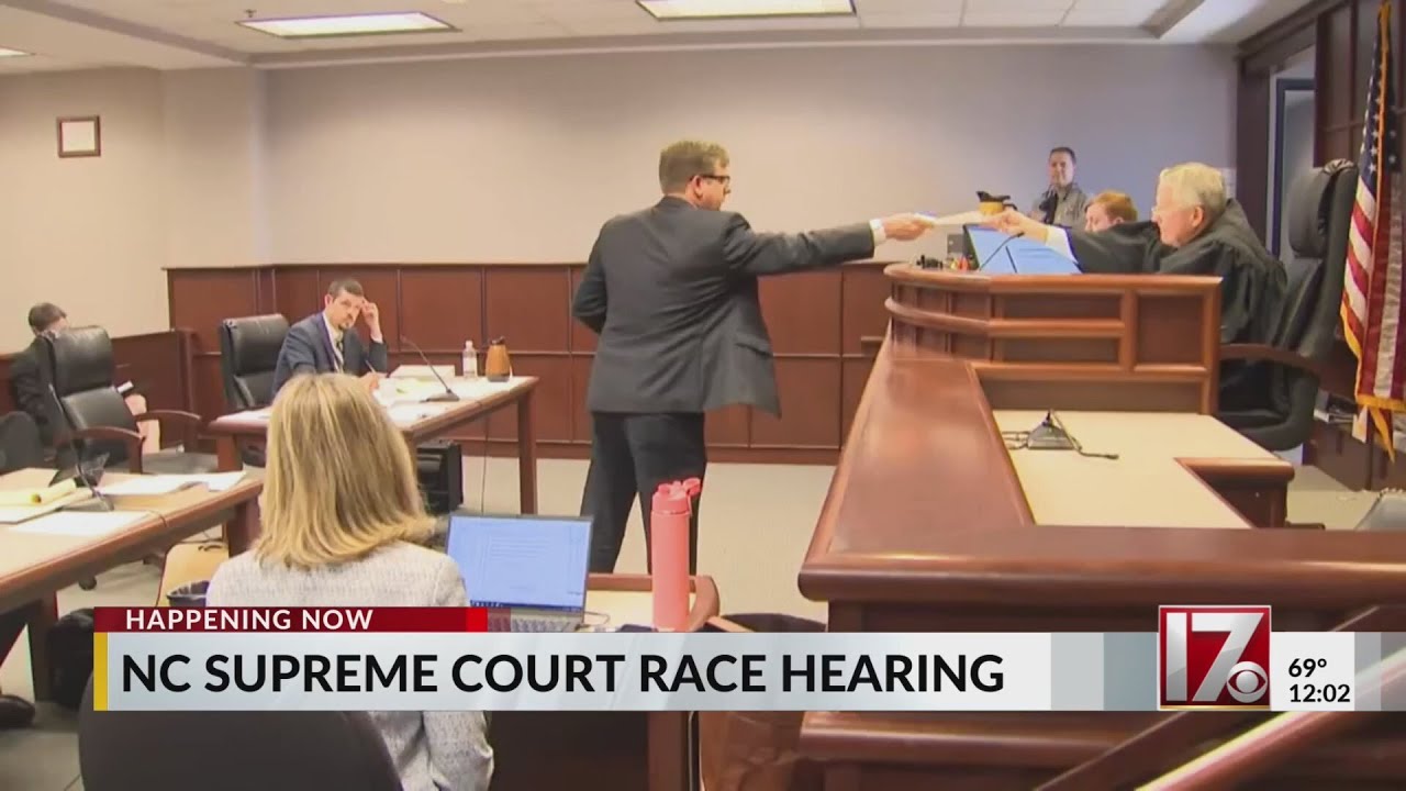 Protests ensue as judge to rule in NC Supreme Court case - YouTube