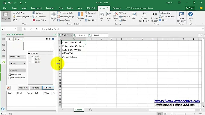 How to replace blank space with nothing/ underscore/ dash/ comma in Excel