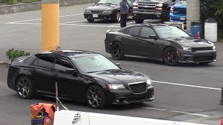 2018 Hellcat vs Chrysler SRT - drag race