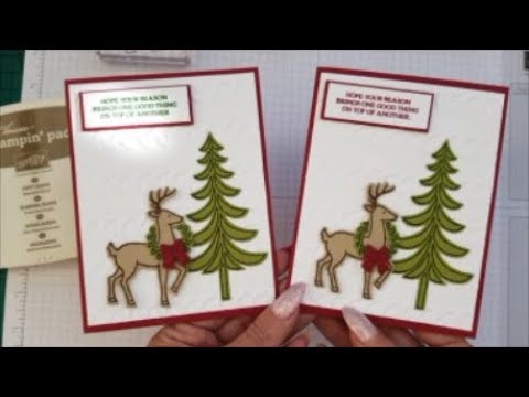 Xmas Stamp-a-stack Card #9 Santa's Sleigh Case card class #172 Stampin up Stamps.