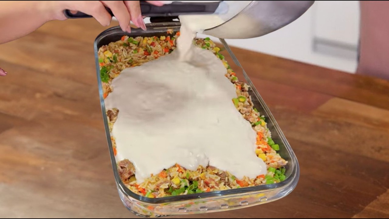 O MELHOR ARROZ DE FORNO CREMOSO 🧀 Receita Fácil e Prática (Fica Pronto Rapidinho)