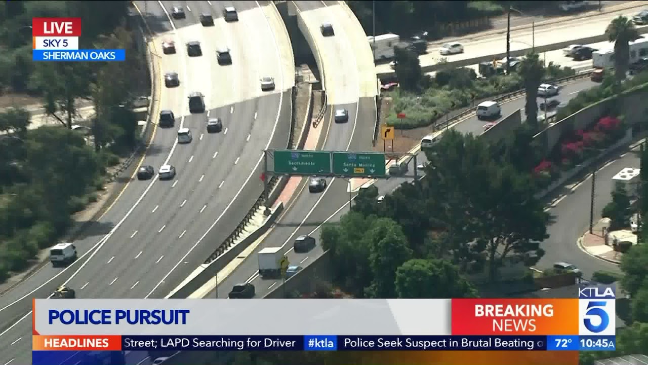 High-Speed LAPD Pursuit Ends in San Fernando Valley - YouTube