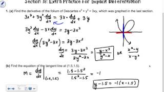 Section 18 AP Calculus: More Practice with Implicit Differentiation