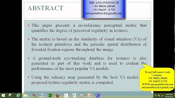 A No-Reference Texture Regularity Metric Based On Visual Saliency