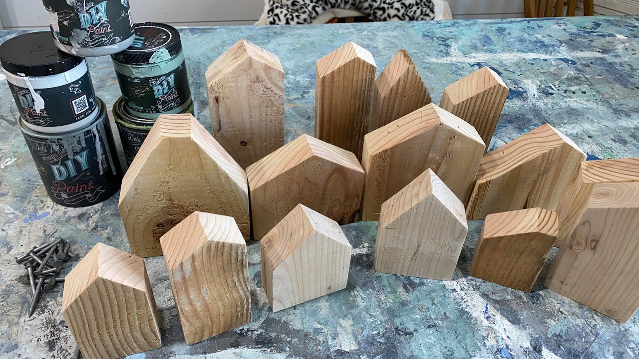 Wood Block Houses From Scraps 