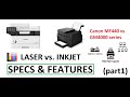 Canon Laser vs Inkjet comparison i-SENSYS MF443dw vs PIXMA GM4050 (part1) SPECS and FEATURES