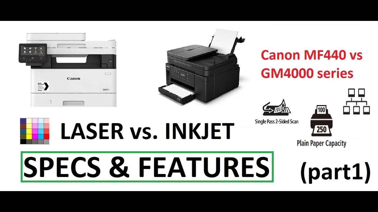 Inkjet Vs Laser Printers? Which one to buy? Canon MF vs GM (part1) SPECS and FEATURES