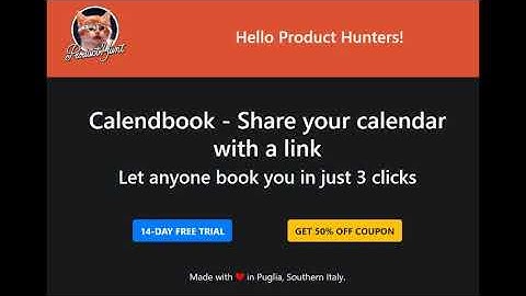 Calendbook.com 30 Sec Video for Product Hunt