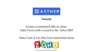Create custom URL to link Zoho Form with Zoho CRM - Video 3