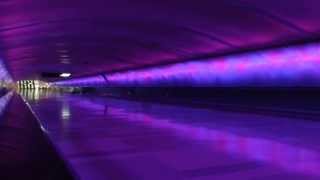 Detroit Airport terminal connecting Light Tunnel