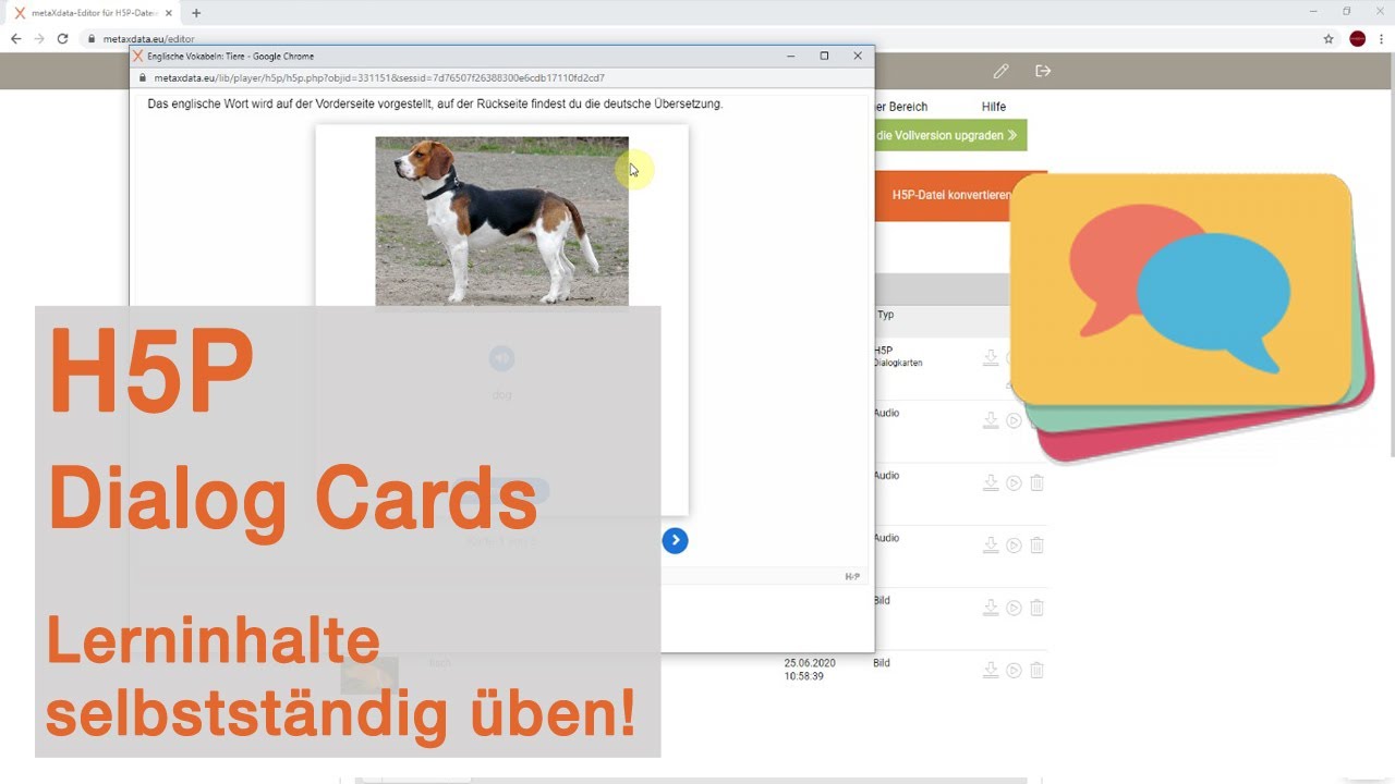 H5P Tutorial Dialog Cards Interaktive Karteikarten zum