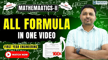 COMPLETE MATHS 2 FORMULAS | ENGINEERING MATHEMATICS 2 | FIRST YEAR ENGINEERING | RK SIR | RKDEMY