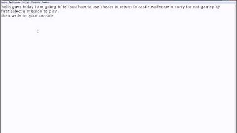 how to put cheats on RTCW