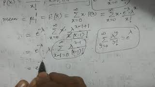 Mean and Variance of Poisson distribution  - BSc Statistics