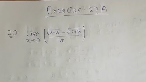 Limits/ Ex 27 A / Q no 20/21 R S Aggarwal Class 11th Math