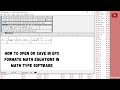 How to open or save in EPS formate Math Equations in Math Type Software