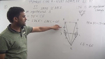 CDE is an equilateral triangle formed on a side CD of a square ABCD (Fig.7.5). Show that ∆ ADE ≅ ∆