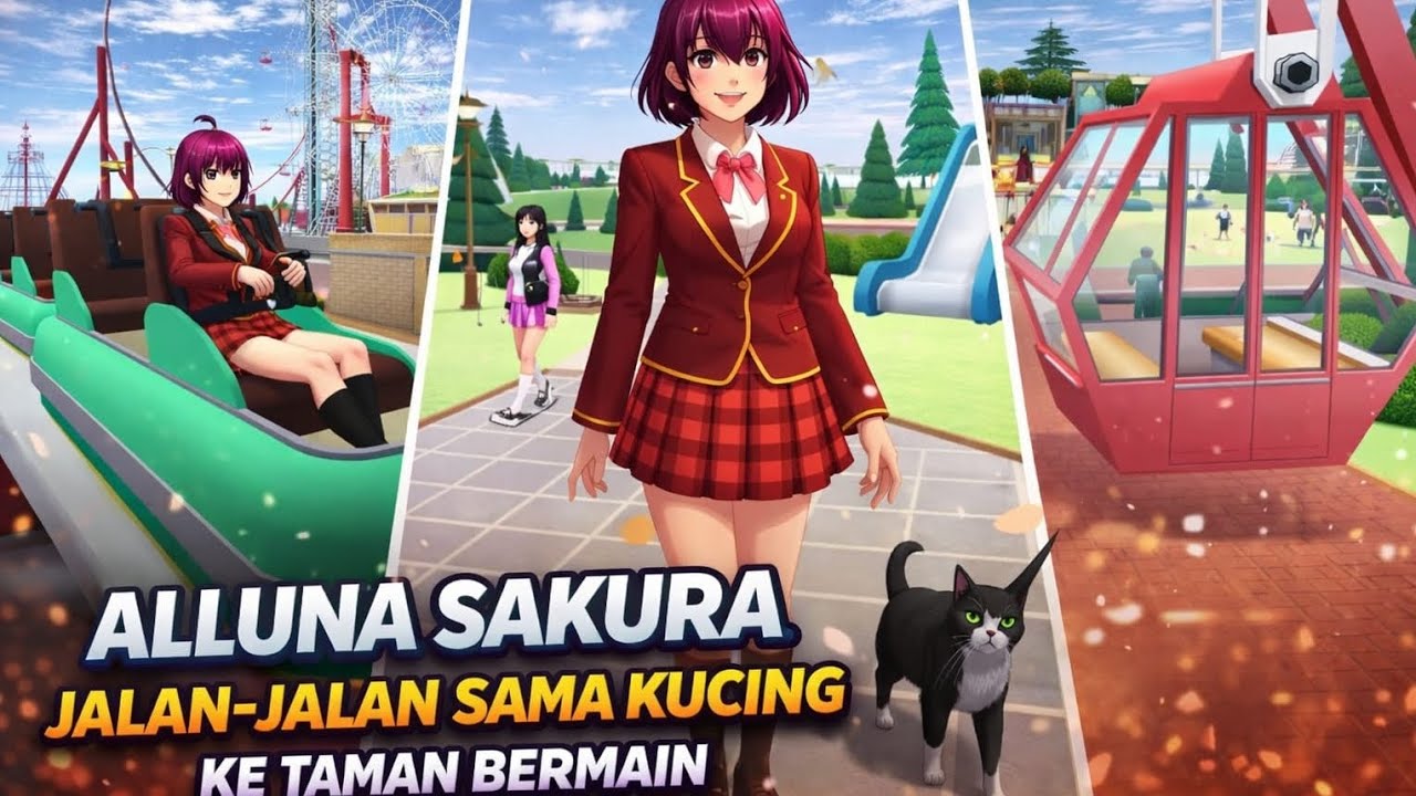 Alluna Sakura ke Taman Bermain sama kucing | Sakura School Simulator #sakuraschoolsimulator 