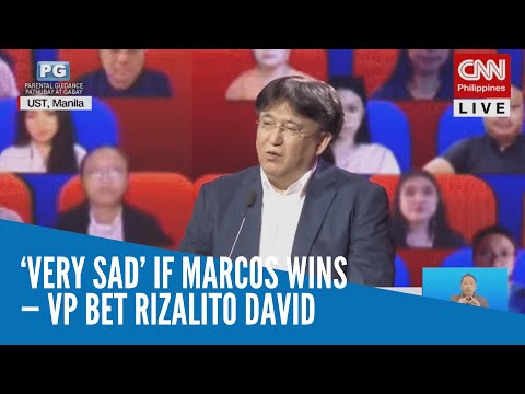 ‘Very sad’ if Marcos wins — VP bet Rizalito David