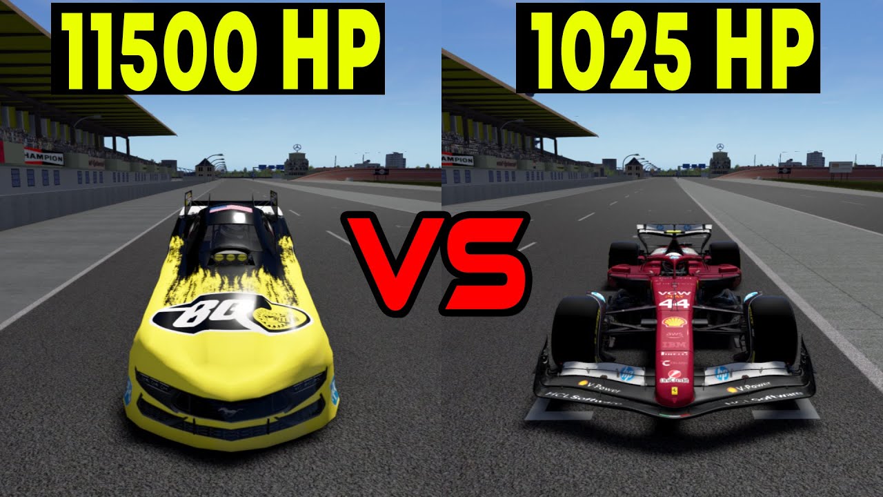 Can a 11500 HP Dragster beat a F1 Car at Avus Circuit?