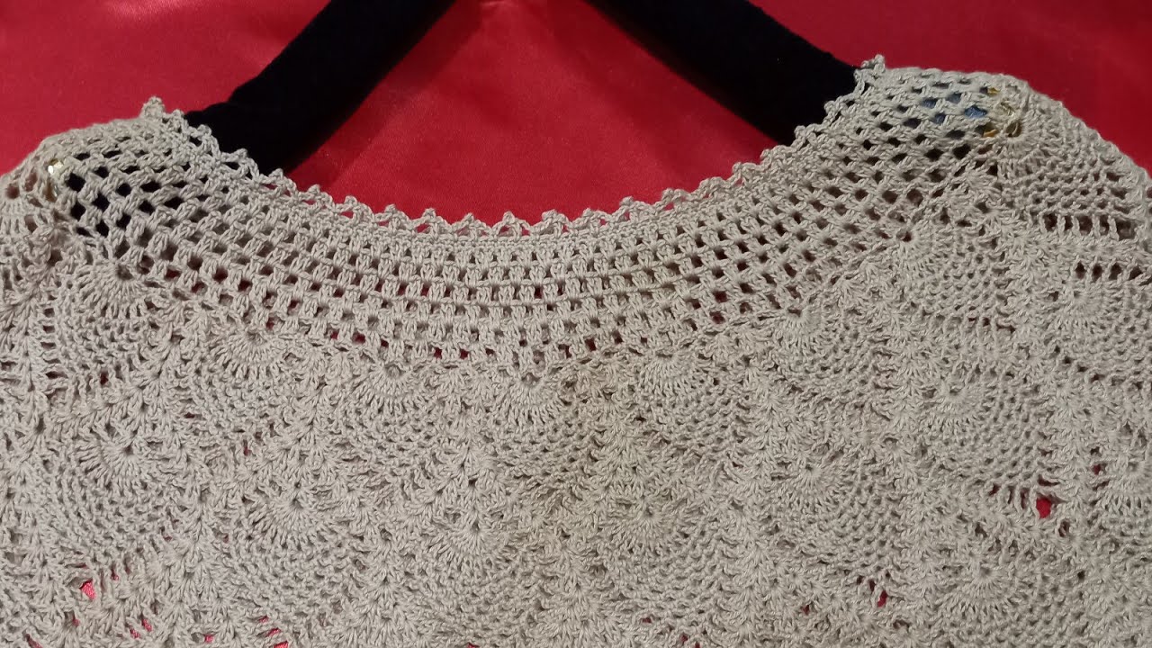 ถักลายสัปปะรด วิธีเก็บคอให้แคบลง@Ann Crochet  Handmade