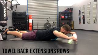 Towel Back Extensions w/ Rows
