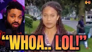 Attractive Reporter Harrassed By Dudes In The Hood While Filming On Location