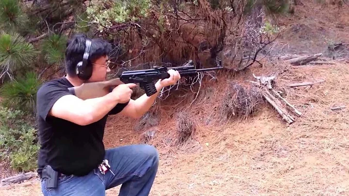 Rapid shooting: Vepr AK74 5.45x39 Russian surplus ammo at Stanislaus National Forest
