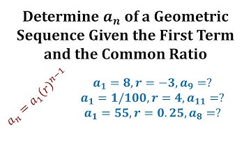Determine a Particular Term in a Geometric Sequence Given the First Term and Common Ratio