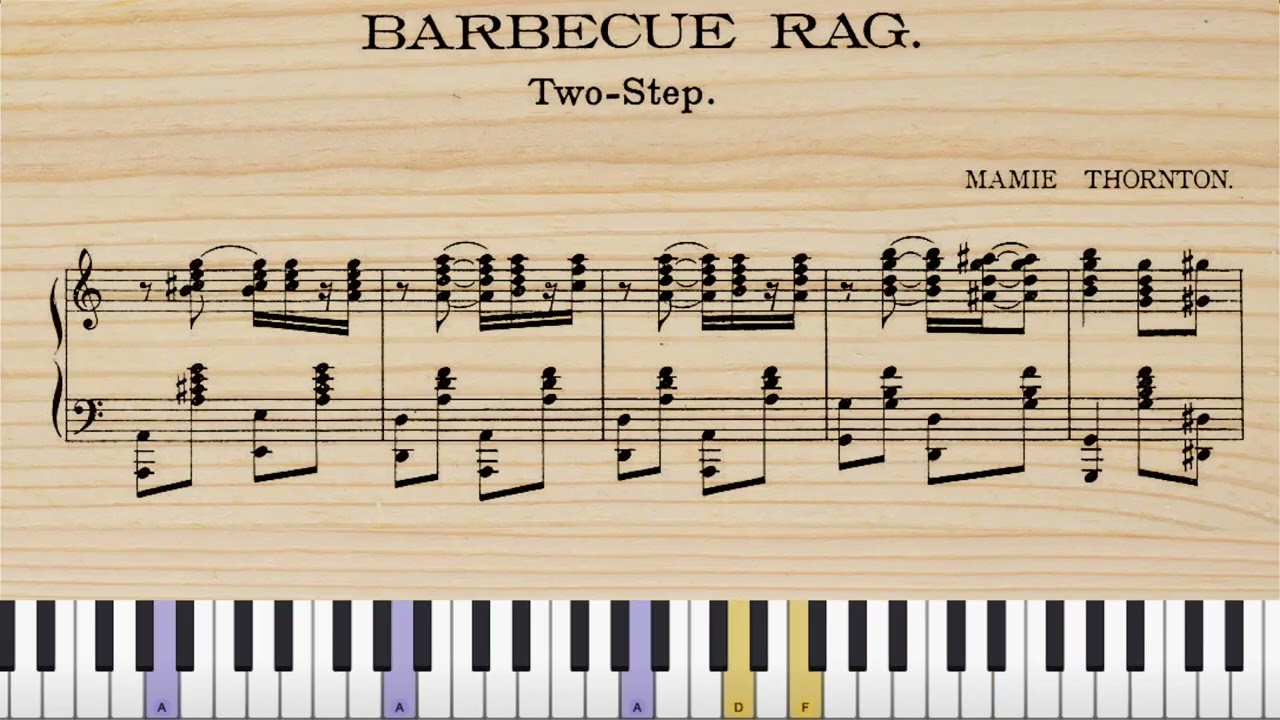 Barbecue Rag by Mamie Thornton (1909, Ragtime piano)