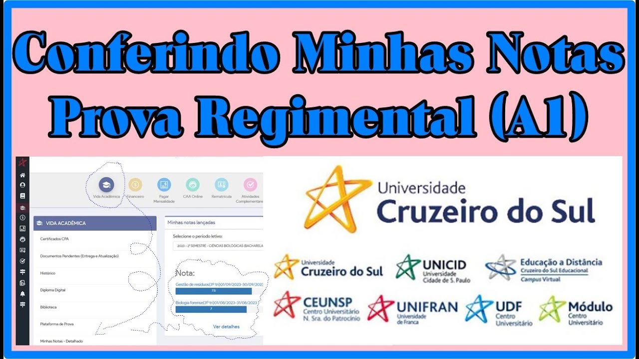 Como Conferir as Notas na Prova Regimental A1 Cruzeiro Do Sul - YouTube