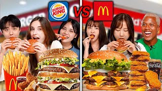 Brand War! Mcdonald VS BurgerKing 6 country's Foodies Pick? (Indonesia, America, China, Japan,Korea)