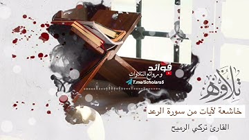 تلاوة خاشعة لآيات من سورة الرعد || القارئ تركي الرميح