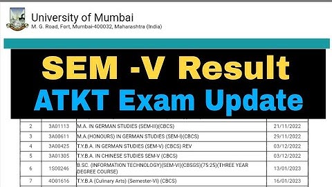 SEM -V Result update || ATKT Exam || Study Strategy || Crash Course || Atul Sir
