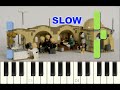 SLOW piano tutorial &quot;CANTINA BAND&quot; from Star Wars episode IV, 1977, with free sheet music